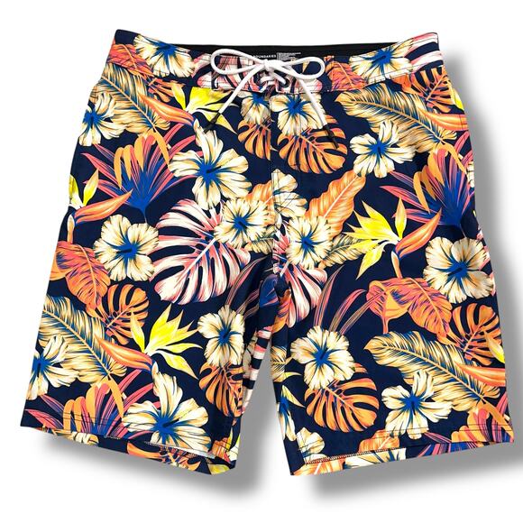 No Boundaries Mens Board Shorts Swim Trunk Swimsuit Tropical Floral Print Sz 32 - Picture 1 of 8